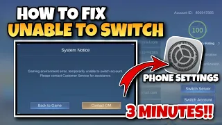 UNABLE TO SWITCH ACCOUNT | How To Fix Gaming environment error temporarily unable to switch account