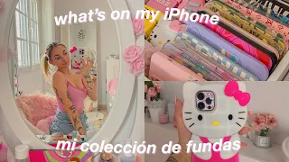 qué hay en mi IPhone + colección de fundas 📲🎀