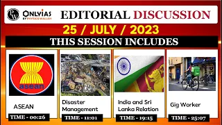 25 July 2023 | Editorial Discussion, Newspaper Analysis | ASEAN, Disaster risk, Sri Lanka
