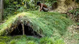 Primitive Technology, Building underground grass mud hut, 01