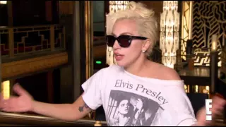 Lady Gaga interviewed by E! News on the AHS set