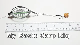 Basic Carp Rig With Method Cage ( Fishing Feeder, Method Feeder) with Hair Rig and Boiled Field Corn