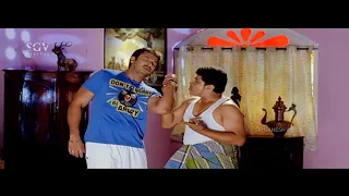 Kuri Prathap Controlling Darshan Comedy | Kuri Prathap Comedy Scenes | Brundhavana Kannada Movie