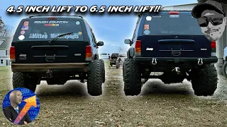 Jeep Cherokee goes from 4.5" lift to 6.5" lift for $80!!