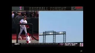 Shohei Ohtani Hits One Back to LA in Home Run Derby BP.