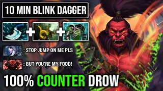 How to 100% Delete Drow From Offlane 10Min Blink Dagger Crazy Axe Aggressive Berserker Call 9K DotA