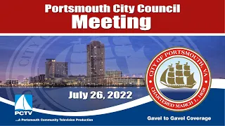 Portsmouth City Council Meeting July 26, 2022 Portsmouth Virginia