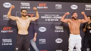 UFC Mexico City: Yair Rodriguez vs. Jeremy Stephens Weigh-In Staredown - MMA Fighting