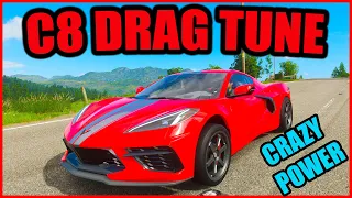 How to Tune 2020 C8 Corvette for DRAG RACING (Fastest Chevy C8 Corvette drag tune) Forza Horizon 4