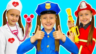 Pretend play Police, Builder & Firefighter & solving problems