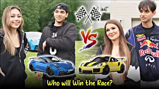 Dobre Cars |  Porsche GT3 RS vs Porsche GT2 RS | A Race Between Our Girlfriends | Lucas and Marcus