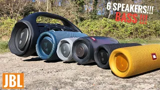 ALL JBL PARTYBOOST speakers CONNECTED together !!! LFM BASS TEST !!! BOOMBOX 2 + XTREME 3 + CHARGE 5