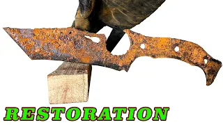 restoration beautiful old rusty hunting knife
