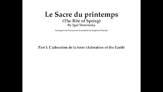 Le Sacre du printemps (The Rite of Spring) Part I for Percussion Ensemble