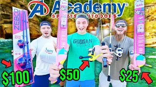 Academy 1v1v1 Budget Fishing Challenge (Rod, Reel, Lures!)