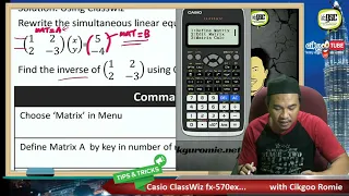 Kalkulator ClassWiz fx570EX  Persamaan Matriks