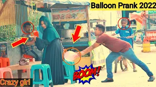 Balloon Prank in Public Seat | Popping Balloon Blast in Public Seat | CRAZY REACTION Razu prank tv