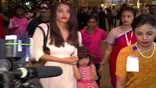 Aaradhya Bachchan looks scared while returning with mom Aishwarya !