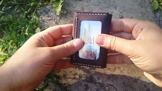 Компактный кошелек из натуральной кожи ручной работы