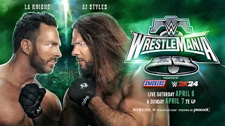 LA Knight vs AJ Styles at WrestleMania 40 (WWE 2K24)