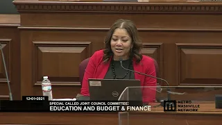 12/01/21 Special Called Joint Council Committees: Education and Budget & Finance