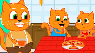 Cats Family in English - Homemade Pizza Animation 13+