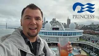 Boarding the Crown Princess out of San Francisco, room review, and ship walk through