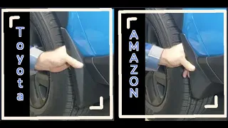 $75 Toyota OEM Mud flap vs $25 AMAZON mud flaps (CDEFG brand) comparison 2021 RAV4