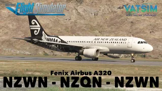 MSFS 2020 Live | [Real World] Air New Zealand Ops | Fenix Airbus A320 | Wellington to Queenstown