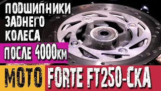 Подшипники заднего колеса Forte FT 250-CKA после 4000 пробега.