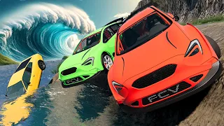 The BIGGEST Flood Escape We've Ever Done in BeamNG Drive Mods Multiplayer!