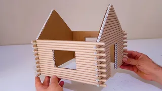 How to Make Log Cabin from Cardboard Straws