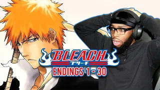 GETTING HYPE TO START! | Reacting to all 30 Bleach Endings For The First Time