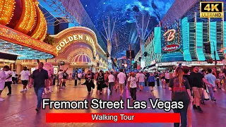 [4K] Fremont Street Las Vegas 2024 Walking Tour - Down Town Las Vegas Night Life