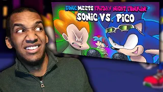 Sonic Meets Friday Night Funkin' - Sonic vs. Pico Reaction (from MugiMikey)