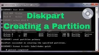 Diskpart Creating a partition