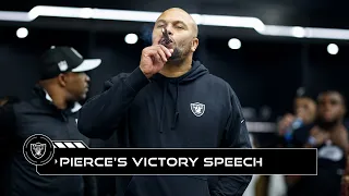 Coach Pierce's Locker Room Victory Speech vs. Broncos: 'Remember This Moment!' | Raiders | NFL