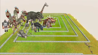 ARBS Speed Race. Course to the center of the whirlpool! | Animal Revolt Battle Simulator
