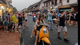 Laos new year 2022 celebration | luangprabang Pi Mai 2022 | Laos Today | luangprabang today