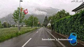 Interlaken to Brienz - Cozy Rainy Day Car Driving in Switzerland | 4K UHD Video