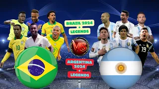 BRAZIL 2024🆚ARGENTINA 2024 + LEGENDS FIGHT(MESSI,NEYMAR,DIMARIA,VINI.JR,PELE,RONALDINHO,RONALDOR9)🔥🔥