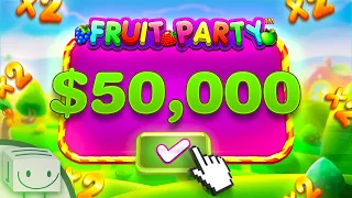 Buying a CRAZY $50,000 FRUIT PARTY Slot BONUS!!