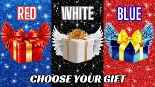 Choose your gift🎁💖🤍💙 3 gift box challenge Red, White & Blue #chooseyourgift #pickonekickone