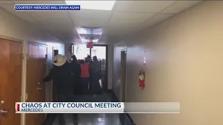 Mercedes Police remove voters ahead of a contentious city council meeting