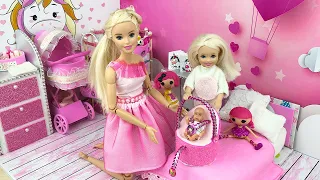 DIY Miniature Dollhouse #34 ~ Barbie Nursery Room (Barbie Baby Carriage) Barbie Family. Play dolls