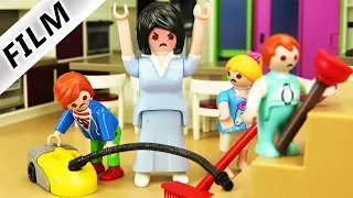 Playmobil Film deutsch BÖSE LEHRERIN ALS PUTZFRAU - Kinder müssen Luxusvilla reinigen |Familie Vogel