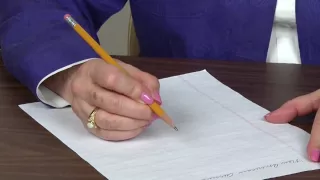 Pencil and Paper Position for Right handers