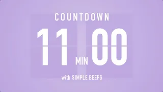 11 Min Countdown Flip Clock Timer / Simple Beeps 🫐 🔔