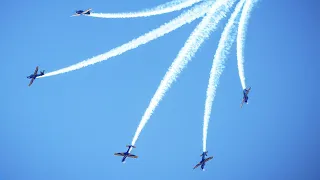 Air Show Smoke Squadron in Anapolis Open Gates Brazilian Air Force