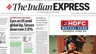 25th January 2022. The Indian Express Newspaper Analysis presented by Priyanka Ma'am (IRS).